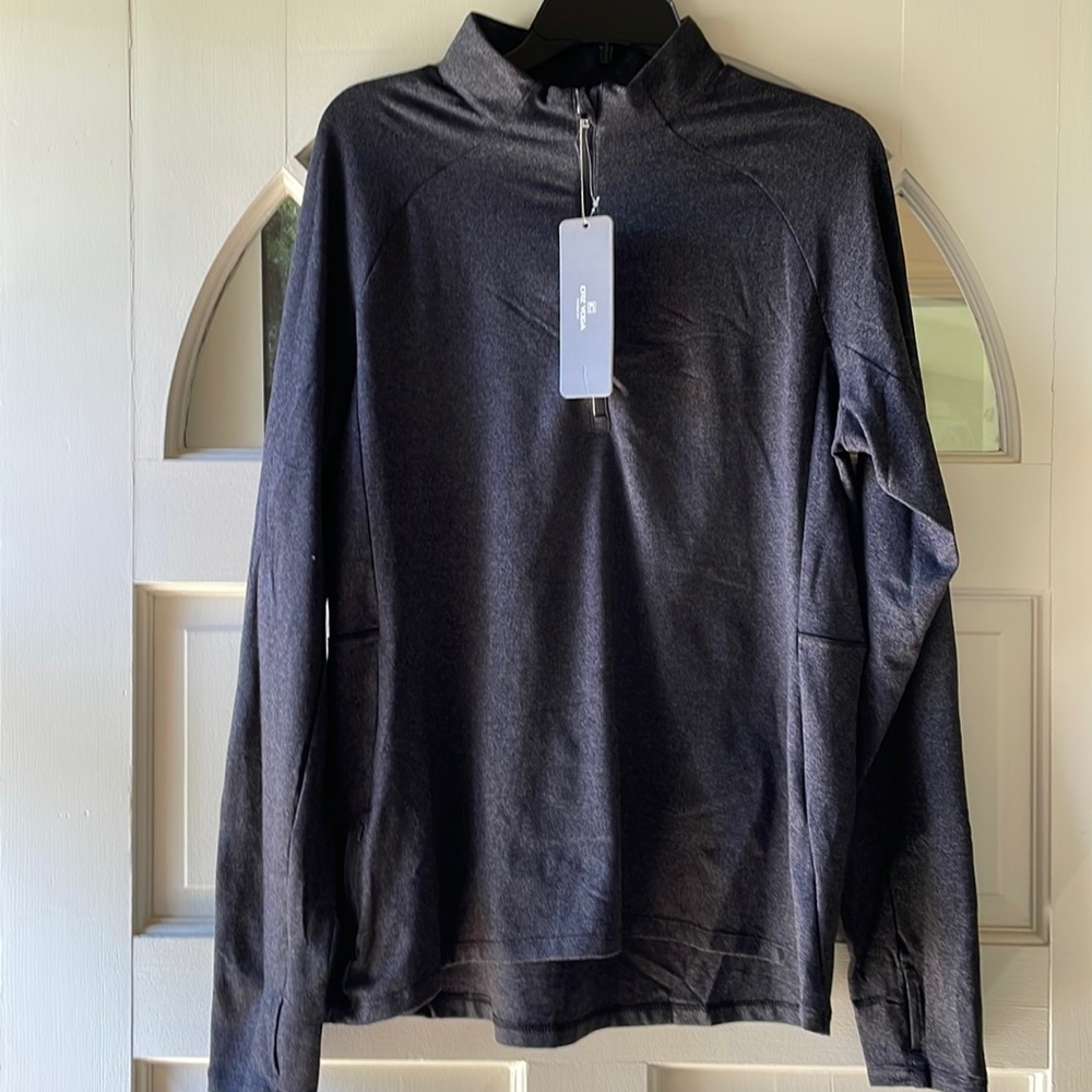 CRZ YOGA Quarter-Zip Long Sleeve With Thumb Holes. NWT
